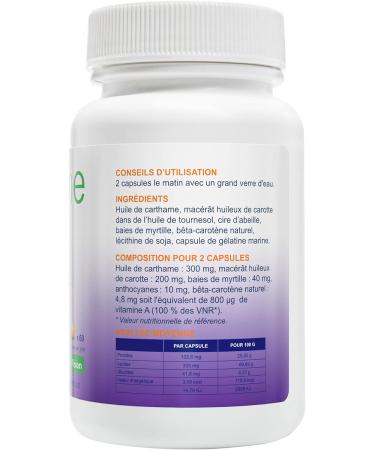 Oemine Vitamin A 60 Capsules - Carrot and Blueberry Concentrate - Vegan Dietary Supplement - For Adults & Pregnant Women - Benefits for Vision and Skin - Buy Online on GoSupps.com