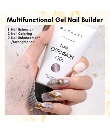 Makartt Poly Nail Gel 50ML Builder Gel in White Pink Nude Clear Rosy for Nail Extension - Woodland Mystery Collection - Buy Online on GoSupps.com