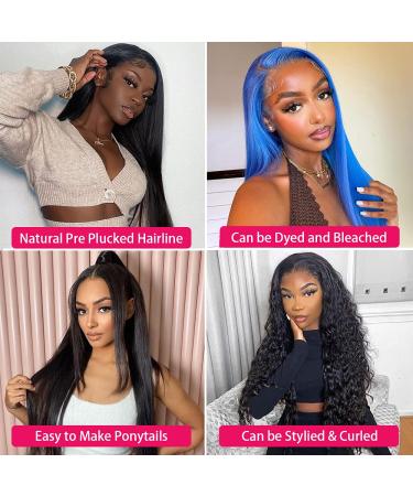 Sdamey HD Transparent 360 Lace Front Wig 18 Inch 10A Brazilian Virgin Human Hair Pre Plucked with Baby Hair 180% Density - Natural Color - Glueless Lace Frontal Closure Wig for Black Women - Buy Online on GoSupps.com