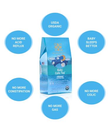 Secrets Of Tea Baby Colic Tea for Gas  Acid Reflux Relief  Tummy  and Sleep - Natural USDA Organic Caffeine-Free Herbal Calming Tea for Babies and Newborns - Up to 40 Servings - 20 Count(1 Pack) Colic And Constipation - Buy Online on GoSupps.com