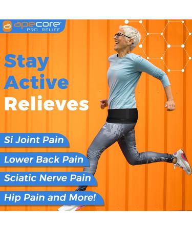 Sacroiliac Belt for Men and Women - Sciatica & Lower Back Pain Relief - Lumbar & Hip Support Brace - Trochanter Belt with Extra Compression - Black Regular Size - Buy Online on GoSupps.com