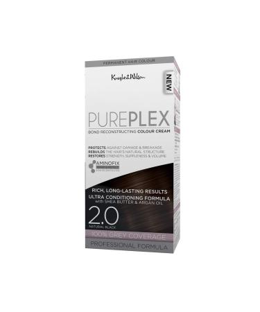 Knight & Wilson PurePlex Natural Black Permanent Hair Colour Dye. Protect Restore and Nourish with Aminofix. 2.0 Natural Black. 100% Grey Coverage. 2.0 Natural Black 1 count (Pack of 1) - Buy Online on GoSupps.com