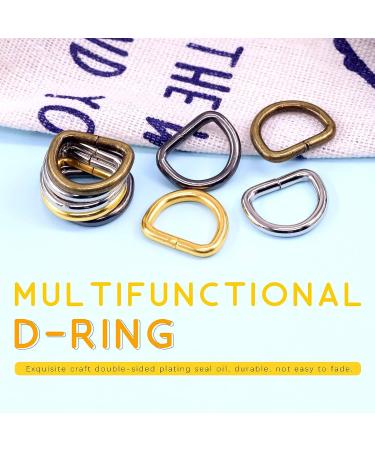 Rustark 120 Pcs Assorted 1/2 Inch Strong Metal Webbing Set 4 Colors Multi-Purpose Keychains D Ring  Handbag Strap Loop Clasp Hook D Buckles Semi-Circular D-Rings for DIY Accessories (13mm) - Buy Online on GoSupps.com