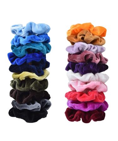 20 pieces of colorful hair ties elastic hair bands including scrunchy hair soft hair bands colorful hair accessories velvet trend color gently for girls women women ponytail