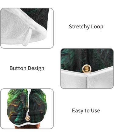 Buy Green Angry Dragon Hair Towel 2 Pack | Super Absorbent Quick Dry Hair Turbans for Women & Girls - International Shipping Available - Buy Online on GoSupps.com
