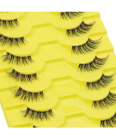 LZM Half Lashes 10 Pairs Cat Eye Lashes False Eyelashes Natural Eyelashes 3/4 Lashes Thin Clear Band Strip Lashes Half Eyelashes Reusable Fake Eyelashes Natural Lashes (QX08) - Buy Online on GoSupps.com