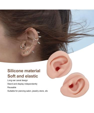 Silicone Ear Model Pair for Jewelry Display and Piercing Practice - Soft & Flexible Simulation Ear Mold Teaching Tool (2 Pieces) - Buy Online on GoSupps.com