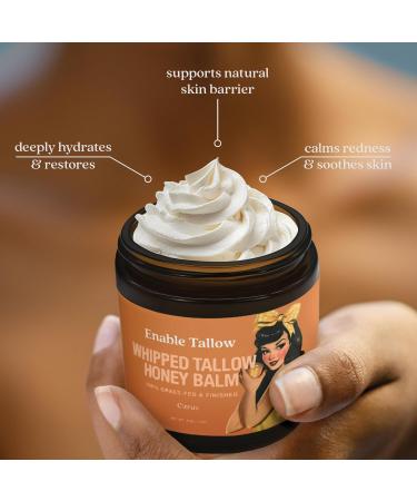 Enable Tallow Face & Body Cream Whipped Beef Tallow & Manuka Honey Balm for Dry Skin Eczema & Sensitive Skin Natural Moisturizer Citrus Scent 4oz - Buy Online on GoSupps.com