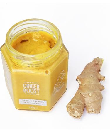 BeeHype - Ginger Boost - Ginger and Turmeric Infussed Raw Honey with NO Preservatives and NO Refined Sugars - Vegetarian Nut and Dairy-Free 230g Ginger Boost 230 g (Pack of 1) - Buy Online on GoSupps.com