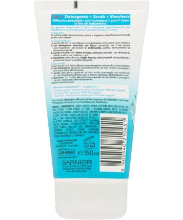 Garnier - Pure Active 3 in 1 - Gel Detergente Scrub Anti Imperfezioni 150 ml - Buy Online on GoSupps.com