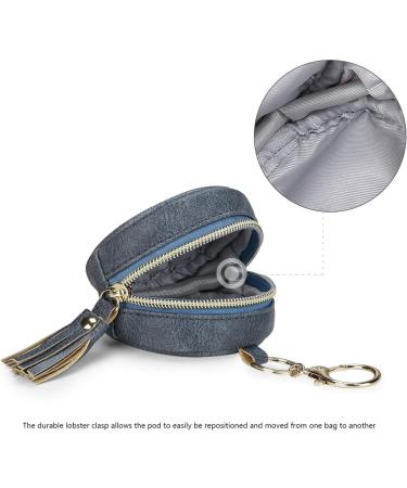 Hongjingda Baby Pacifier Holder with Clip - Dark Blue Pacifier Pod for Easy Attachment to Diaper Bag | 3.9 Diameter Holds 2 Pacifiers - Buy Online on GoSupps.com