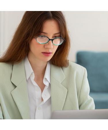 Retro Oval Fashion Glasses for Women - Y2K Style Fake Clear Blue Light Blocking | IF13140-04 - Buy Online on GoSupps.com