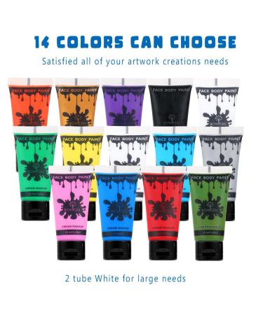 Buy Bowitzki 14 Colors Face Body Paint Set - Water-Based Makeup for Halloween Cosplay & Parties - Perfect for Adults & Kids - 20ml Cream - Buy Online on GoSupps.com
