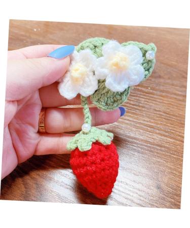 FRCOLOR Strawberry Car Mirror Pendant Flower Hairpins Hair Topper Fruit Hair Clips Braiding Hair Accessories Kids Tiara Strawberry Hair Clip Girl To Weave Bang Clip Cotton Child - Buy Online on GoSupps.com