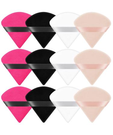 Ainiv Triangle Makeup Powder Quaste - 12 Colorful Reusable Face Sponges & Puffs for Loose Powder & Foundation - Washable Wet/Dry Makeup Tools - Buy Online on GoSupps.com