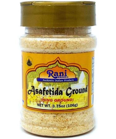 Rani Asafetida (Hing) Ground 3.75oz (106g) PET Jar  All Natural | Salt Free | Vegan | Non-GMO | Asafoetida Indian Spice | Best for Onion Garlic Substitute Asafetida Ground 3.75 Ounce (Pack of 1)
