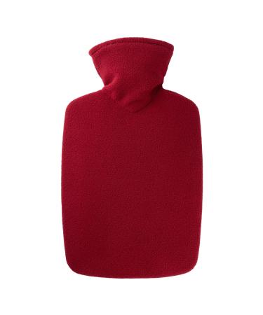 Hugo Frosch hot water bottle classic 1.8 l with fleece cover dark red