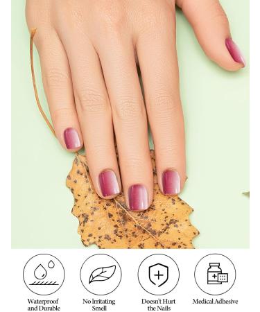 EBANKU 20 PCS Gel Nail Strips Gel Nail Strips Full Wraps Adhesive Gel Nail Stickers with Nail File and Stick(UV/LED Lamp Required)-3 # 3 - Buy Online on GoSupps.com