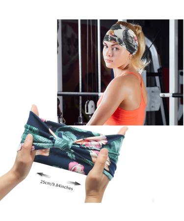 Rapotti 6 Pack Boho Headbands for Women - Wide Non-Slip Bandanas for Sports and Fashion - Printed Hair Accessories - Buy Online on GoSupps.com