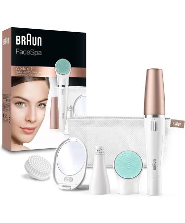 Braun FaceSPA Facial Epilator & Cleaning Brush Bundle - Women's Hair Remover Massage Pad Mirror & Bag - FS1000 & 851V - Buy Online on GoSupps.com