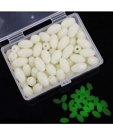 Orootl glow beads fishing salt water 100 pieces hard plastic light beads green white fish pearls range oval ei pearls bait fishing tools - Buy Online on GoSupps.com