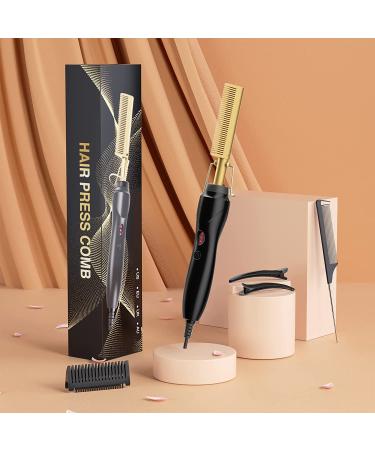 Professional Electric Hot Comb for African American Hair - High Heat Ceramic Hair Press Straightener in Gold - Buy Online on GoSupps.com