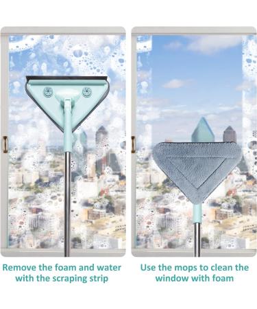 81 Inch Wall Mop with Long Handle - Triangle Microfiber Mop with Adjustable Pole, 4 Washable Pads - Buy Online on GoSupps.com