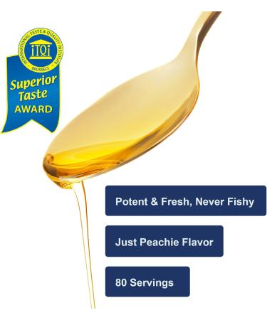 Carlson Kid's The Very Finest Fish Oil 800 mg Omega-3s Just Peachie Flavor 200 mL Liquid Norwegian Fish Oil Wild-Caught & Sustainably Sourced - Buy Online on GoSupps.com