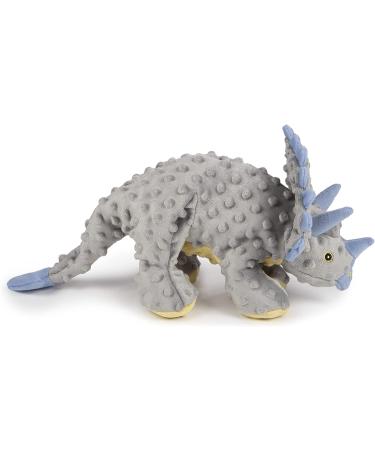goDog Dinos Squeaker Plush Dog Toy - Chew Resistant & Durable - Large Frills (Gray) - Buy Online on GoSupps.com