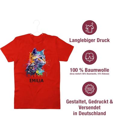 Personalized Cat Lover T-Shirt for Men - Custom Name Gift by Shirtracer - Red Cat Design - Buy Online on GoSupps.com