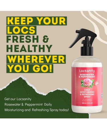 Locsanity Daily Moisturizing Refreshing Spray for Locs Dreadlocks - Rose Water and Peppermint Hair Scalp Moisturizer Dreadlock Spray - Natural Loc Care and Maintenance (12oz) - Buy Online on GoSupps.com