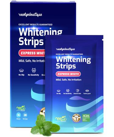 Teeth Whitening Strip - Enamel Safe Dry Whitening Strips No Slip No Sensitivity - Natural Extract Formula Whiten Teeth (Pack of 14-28 Strips)