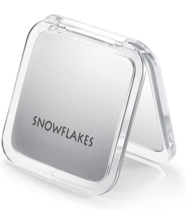Snowflakes Compact Travel Magnifying Mirror - Double Sided 1x/15x Magnification - Handheld Portable for Travel and Purses (Silver) - Buy Online on GoSupps.com