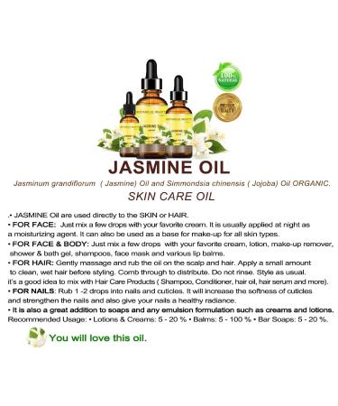 Jasmine Oil - Natural Cold Pressed Carrier Oil for Face Skin Body Hair & Nail Care | 10 ml by Botanical Beauty - Buy Online on GoSupps.com