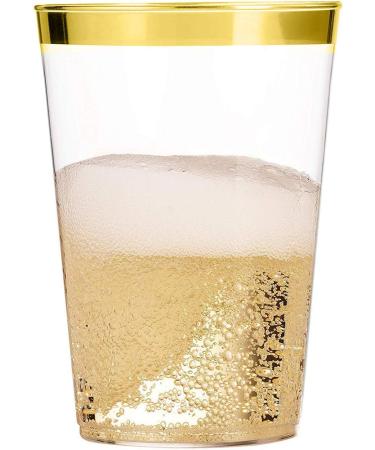 100 Rose Gold Plastic Cups 10 Oz Clear Plastic Cups Tumblers Rose Gold Rimmed Cups Fancy Disposable Wedding Cups Elegant Party Cups Recyclable and BPA-Free with Rose Gold Rim(3.54X2.76X2 Inch) - Buy Online on GoSupps.com