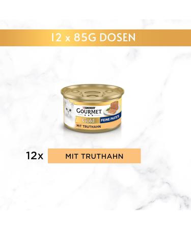 Buy Gourmet PURINA GOURMET Gold Fine Pate Wet Cat Food with Turkey - 12-Pack (12 x 85g) | International Shipping Available - Buy Online on GoSupps.com