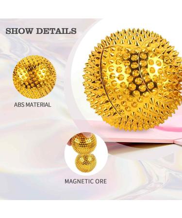 6 Magnetic Hedgehog Massage Balls & 10 Acupressure Rings - Gold Stress Relief Yoga Massage Set - Buy Online on GoSupps.com