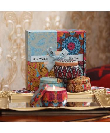 Fragrance Candles Gift Set - 4 Aromatherapy Soy Wax Candles | Perfect Bathroom & Birthday Gifts for Women | Long-Lasting 120 Hours Burn Time - Lavender Rose Lemon - Buy Online on GoSupps.com