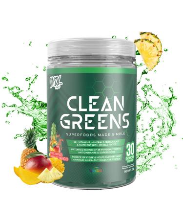 Clean Greens - Superfoods Made Simple | 68+ Vitamins Minerals Botanicals & Nutrient Rich Whole Foods | Boost Energy Immunity & Digestion. 30 Servings - Fresh Berries Pineapple-Mango Tango