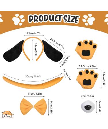 5-Piece Puppy Dog Costume Set for Adults & Kids - Headband Ears Fly Cock Fake Nose - Party Decoration Accessories in Yellow - Buy Online on GoSupps.com