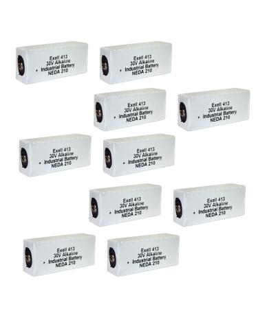 10x Exell Battery 413A 30V NEDA 210 Alkaline Battery Fits Replaces Gooch & Housego OL Series 730-Ge Detector VOM's Triplett 630 20F20 210 413A 523 8123 A413 B123 BA 305/U BLR-123 BLR123