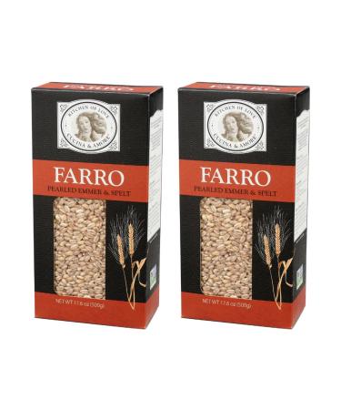 Cucina & Amore Pearled Italian Farro | Emmer Spelt Vegan Fiber Pantry Perfect Vegetarian 17.6oz (2 Pack)