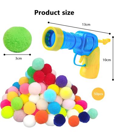 Jasminum 50-Piece Interactive Cat Toys Set | Noiseless Colorful Balls & Cat Toy Thrower for Indoor Cats - Buy Online on GoSupps.com