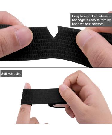 BQTQ 40 Rolls Cohesive Bandage Self Adherent Wrap Tape | 1 Inch x 5 Yards Stretch Bandage Wrap | Ideal for Ankle Sprains, Swelling | Black | Pack of 40 - Buy Online on GoSupps.com