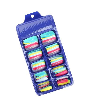 Press On Nails Fake Nails Set Ballerina False Gel Nails Art Tips False Nails Pure Color Full Cover Nail Tip False Nail Tip Fake Fingernails for Women Girls Kids DIY Nail (02)