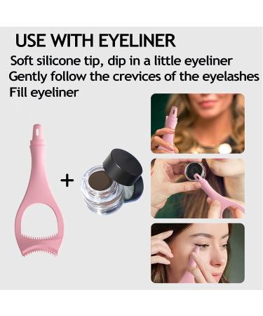 SHANPIN Silicone Winged Eyeliner Stencil & Mascara Guard - Reusable Pink Eyelash Tool - Buy Online on GoSupps.com