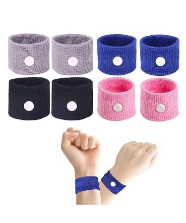 8Pcs Motion Travel Sickness Bands Motion Sickness Bands Travel Sickness Relief Wristbands Anti-Nausea Acupressure Wristband Dizziness Pregnant for Car Travel Sea Morning Sickness.