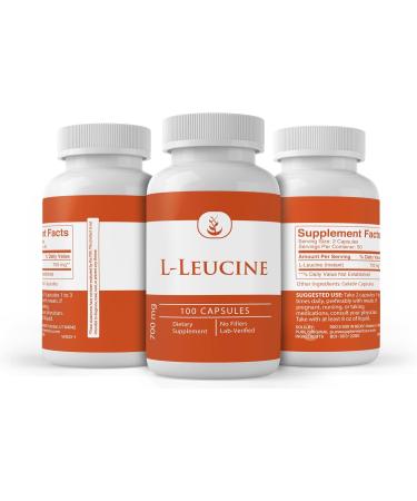 PURE ORIGINAL L-Leucine 100 Capsules - No Additives Lab Verified 100% Pure Ingredients for Optimal Health - Buy Online on GoSupps.com