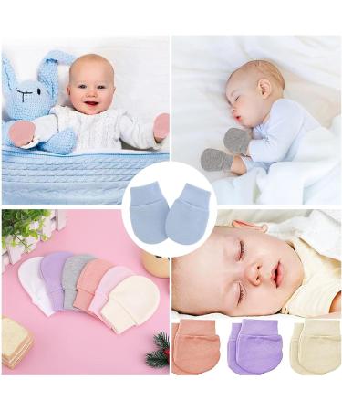 6 Pairs Newborn Baby Anti-Scratch Mittens | Soft Adjustable Cotton Gloves for 0-6 Months Boys Girls - Buy Online on GoSupps.com