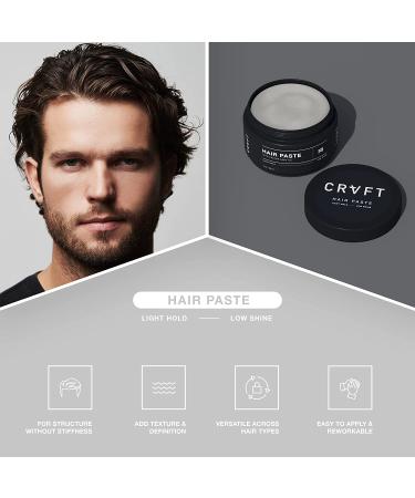 CRVFT Men's Hair Paste 2oz + Sea Salt Spray 6oz Bundle - Medium + Light Hold, Natural Finish - Volume & Texture - Boss Scented - Stylist Approved - Buy Online on GoSupps.com